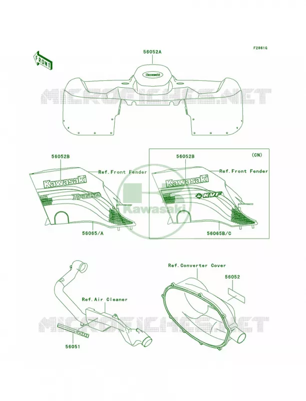 DecalsRedB4 Kawasaki QUAD 300 2000 Prairie 300  KVF300-B2