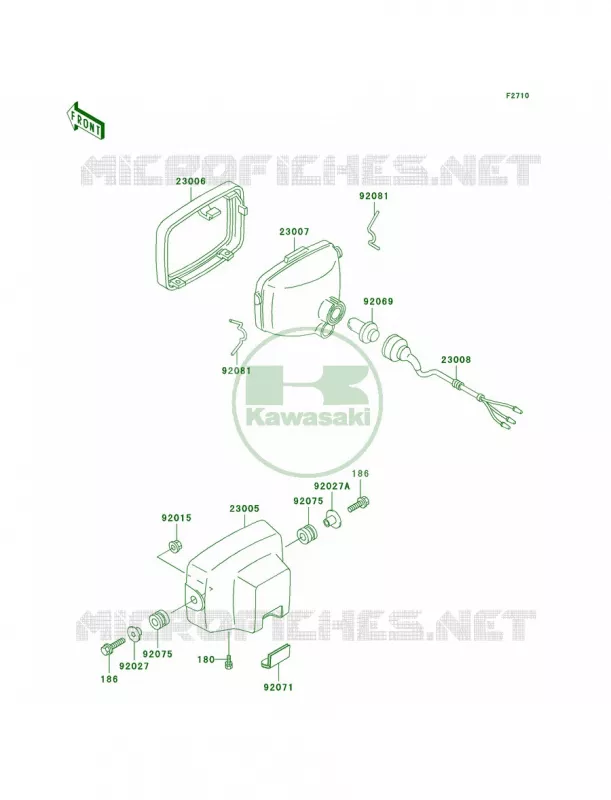 Headlights Kawasaki QUAD 300 2000 Prairie 300  KVF300-B2