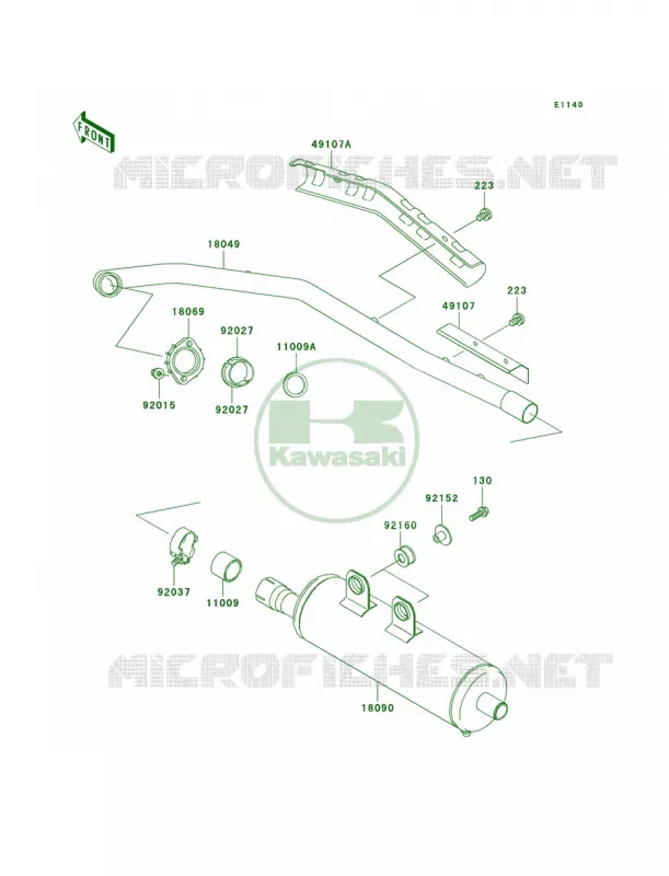Mufflers Kawasaki QUAD 300 2000 Prairie 300  KVF300-B2