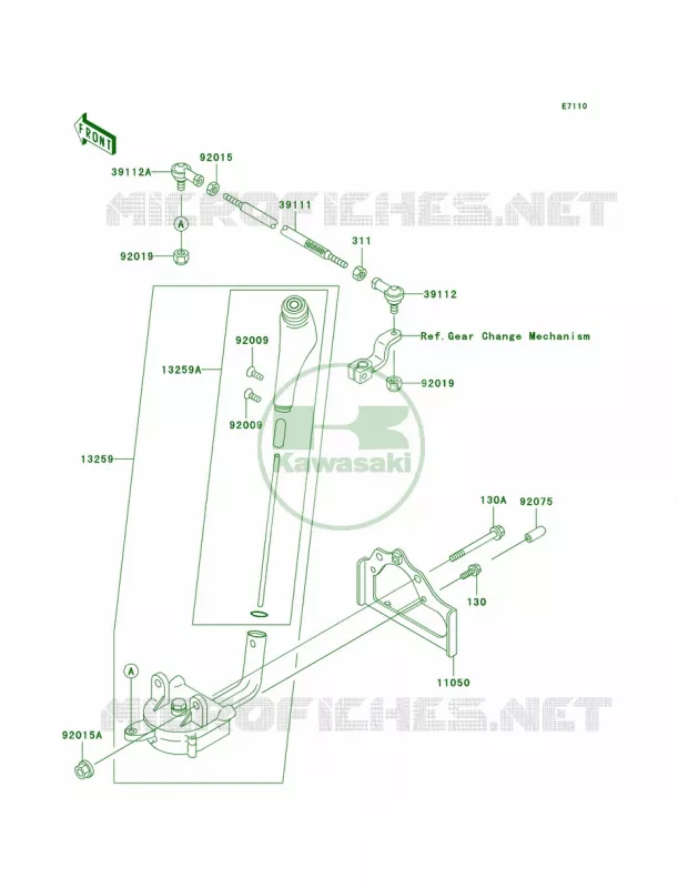 Control Kawasaki QUAD 400 2000 Prairie 400 4X4  KVF400-C2