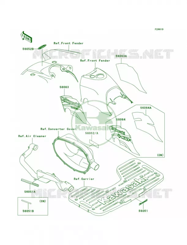 DecalsGreenC3 Kawasaki QUAD 400 2000 Prairie 400 4X4  KVF400-C2