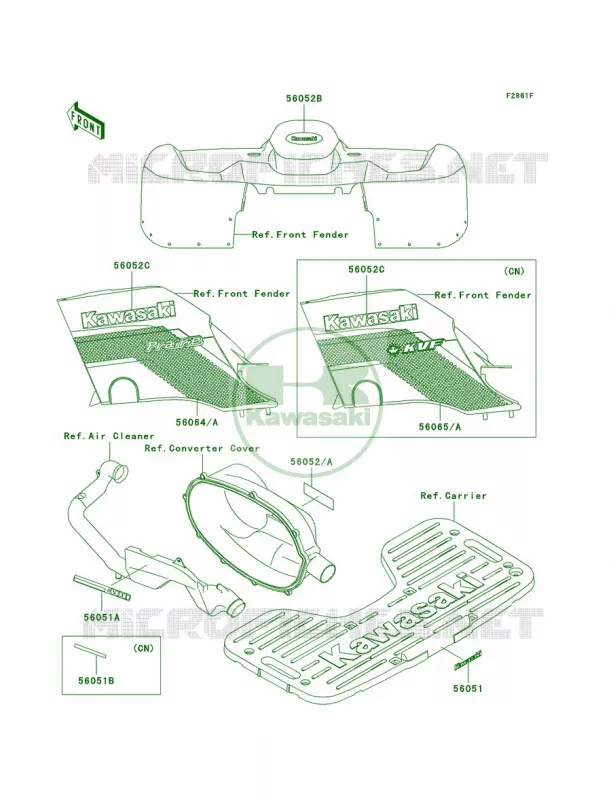 DecalsGreenC4 Kawasaki QUAD 400 2000 Prairie 400 4X4  KVF400-C2