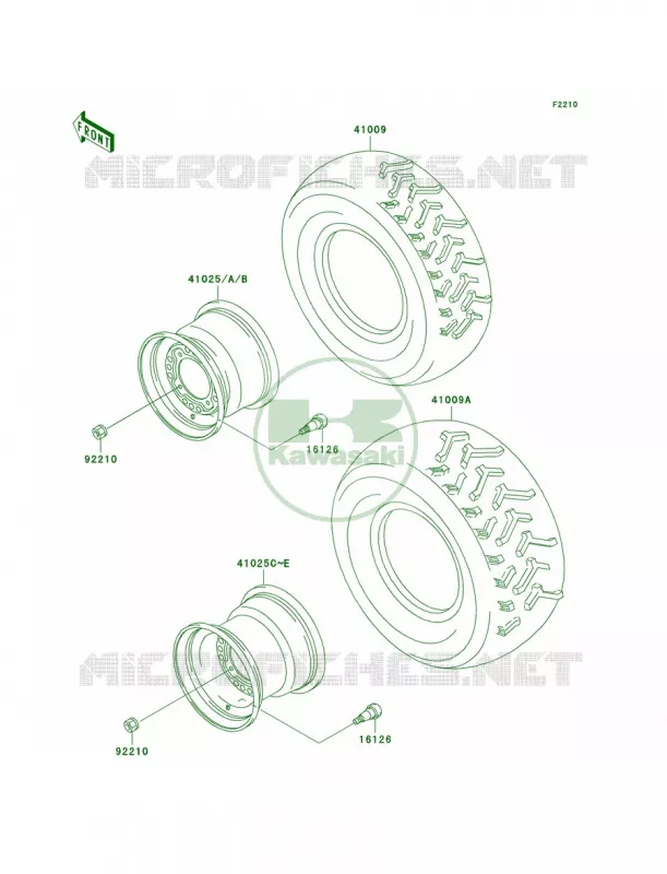 WheelsTires Kawasaki QUAD 400 2000 Prairie 400  KVF400-D2