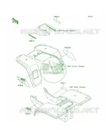 DecalsRedKLF300 B13 pour Kawasaki Bayou 300 1999