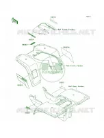 DecalsRedKLF300 B14 pour Kawasaki Bayou 300 1999