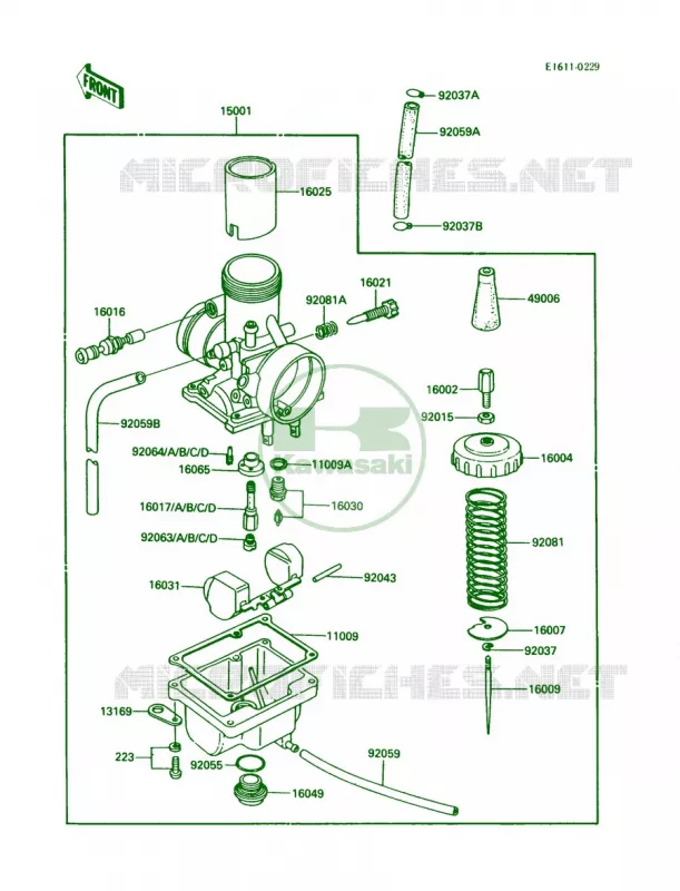 CarburetorKDX80-C1C2C3 Kawasaki MOTOS 80 1985 KDX80  KDX80-C2
