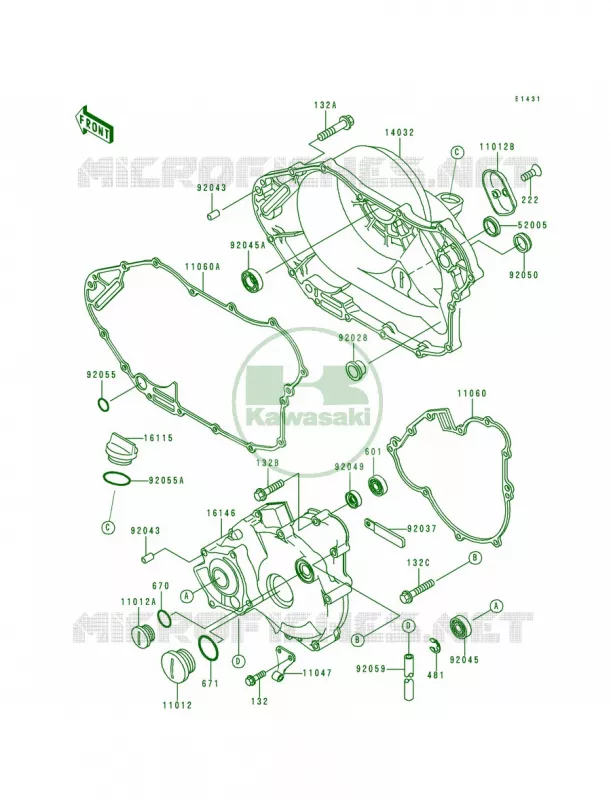 Engine Covers Kawasaki QUAD 400 1999 Bayou 400 4X4  KLF400-B7