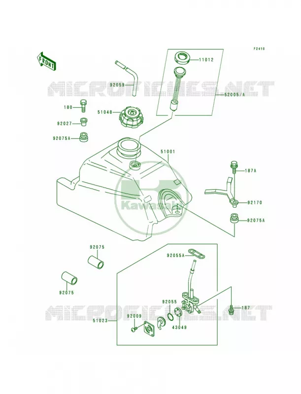 Fuel Tank Kawasaki QUAD 400 1999 Bayou 400 4X4  KLF400-B7