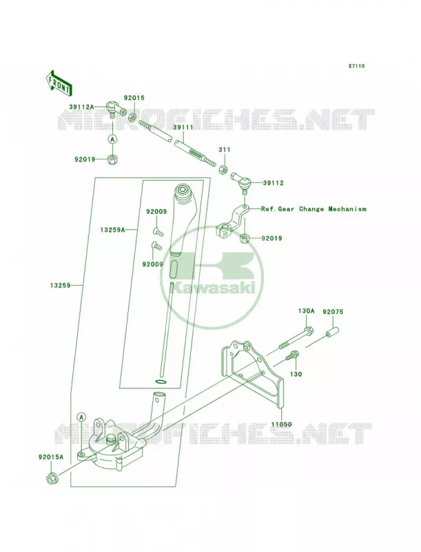 Control Kawasaki QUAD 300 1999 Prairie 300  KVF300-B1