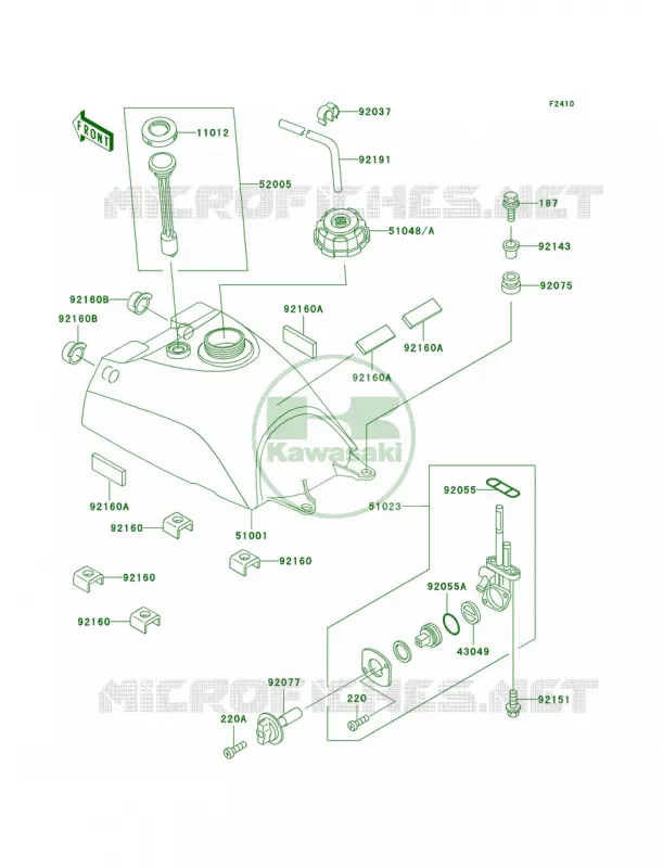 Fuel Tank Kawasaki QUAD 400 1999 Prairie 400 4X4  KVF400-C1