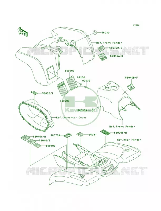 Labels Kawasaki QUAD 400 1999 Prairie 400 4X4  KVF400-C1