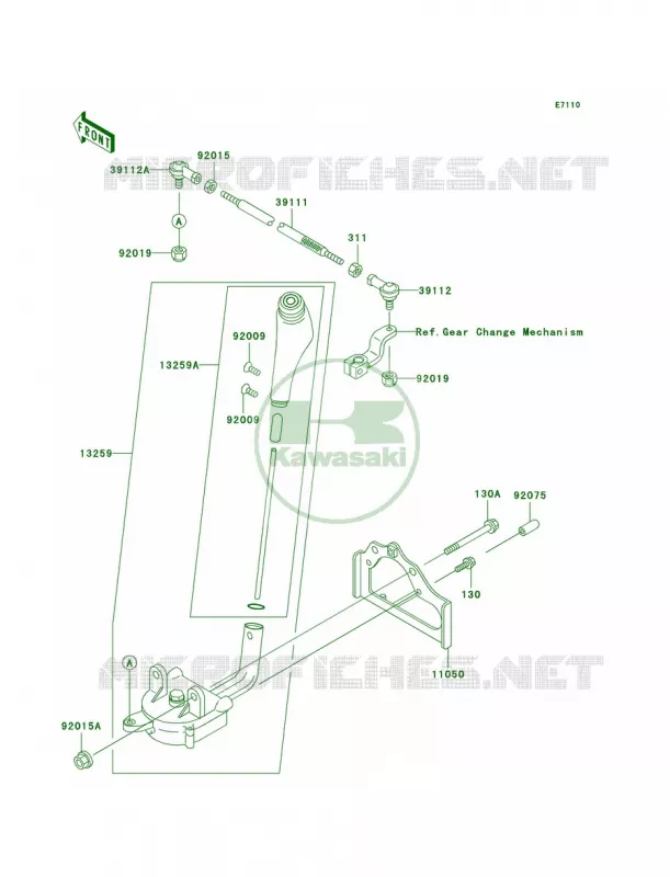 Control Kawasaki QUAD 400 1999 Prairie 400  KVF400-D1