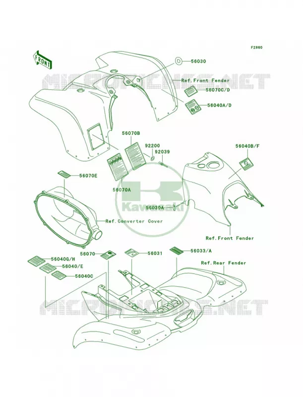 Labels Kawasaki QUAD 400 1999 Prairie 400  KVF400-D1