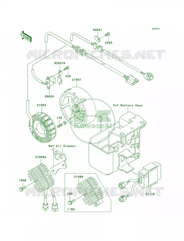 Generator Kawasaki QUAD 300 1998 Bayou 300 4X4  KLF300-C10