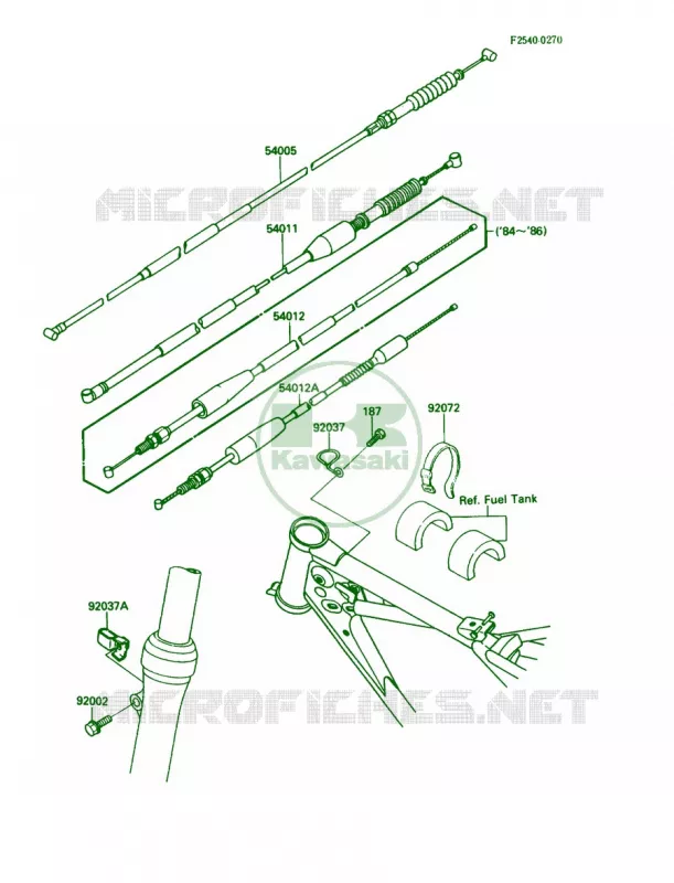 Cables Kawasaki MOTOS 80 1984 KDX80  KDX80-C1