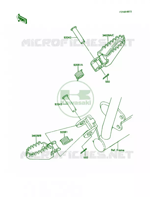 Footrests Kawasaki MOTOS 80 1984 KDX80  KDX80-C1