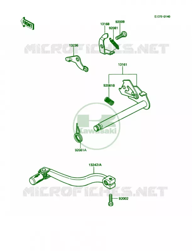 Gear Change Mechanism Kawasaki MOTOS 80 1984 KDX80  KDX80-C1
