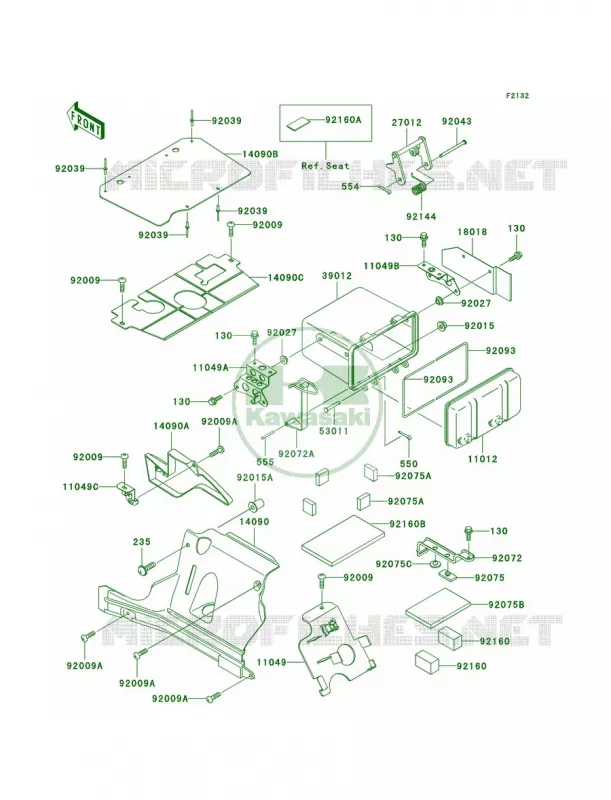Battery Case Kawasaki QUAD 400 1998 Prairie 400 4X4  KVF400-A2