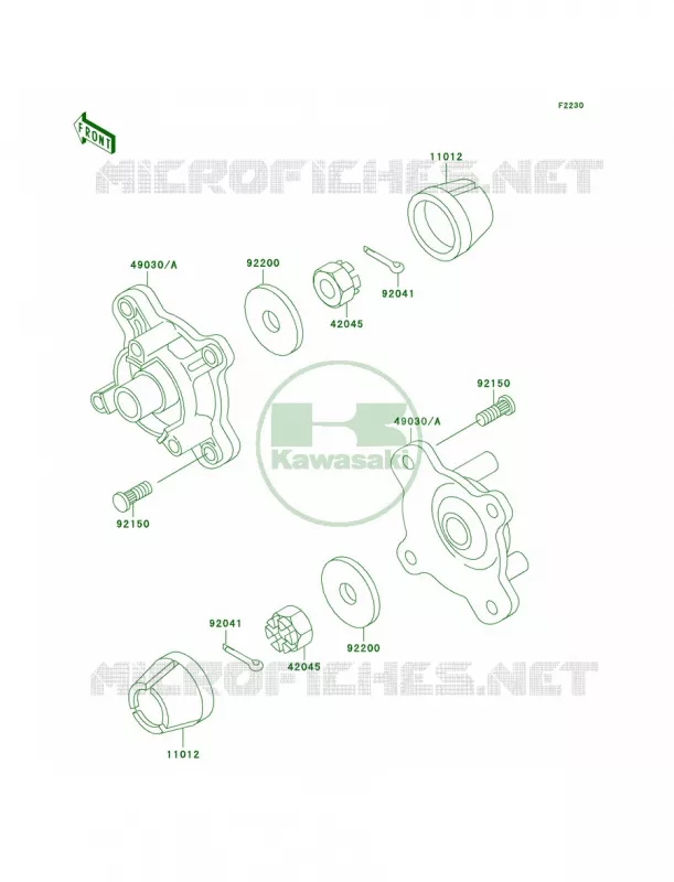 Front Hub Kawasaki QUAD 400 1998 Prairie 400 4X4  KVF400-A2