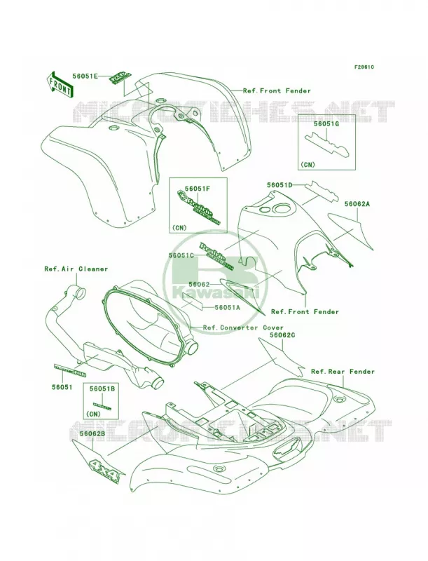 DecalsRedKVF400-A2 Kawasaki QUAD 400 1997 Prairie 400 4X4  KVF400-A1