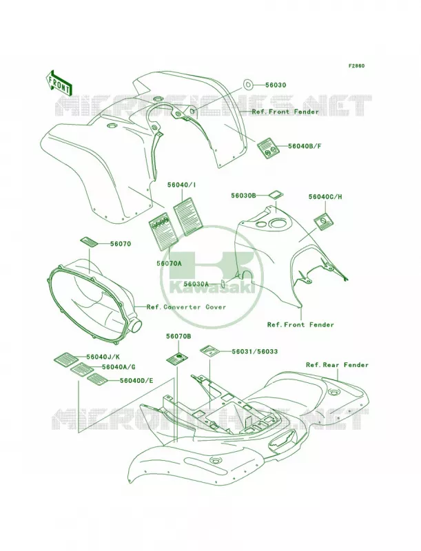 Labels Kawasaki QUAD 400 1997 Prairie 400 4X4  KVF400-A1