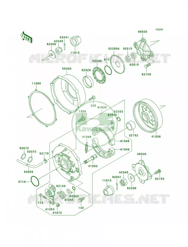 Rear Hub Kawasaki QUAD 400 1997 Prairie 400 4X4  KVF400-A1
