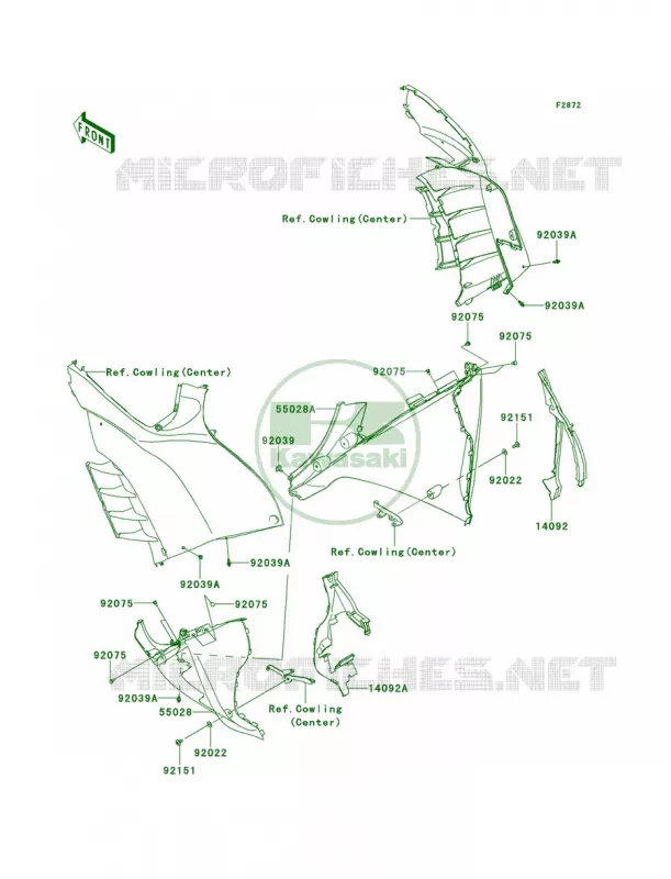 Cowling Lowers Kawasaki MOTOS 1400 2014 Concours 14 ABS  ZG1400CEF