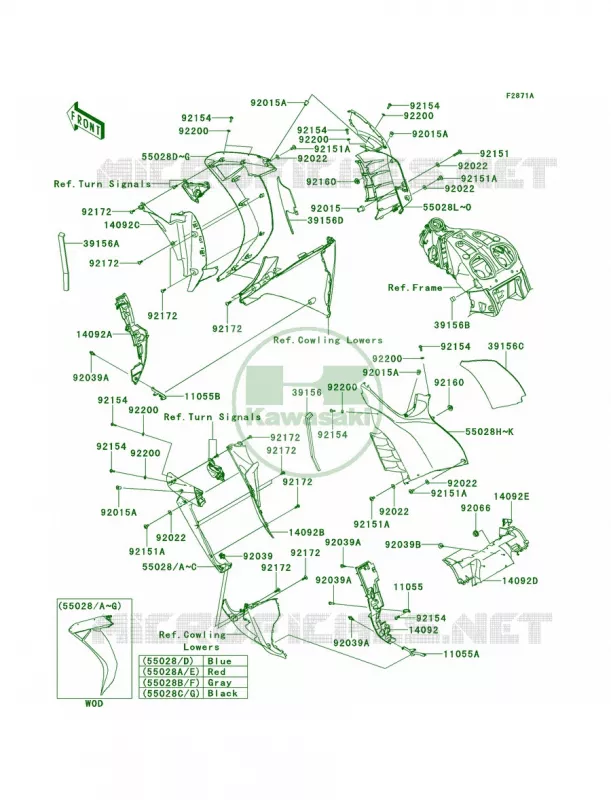 CowlingCenterCDFCEF Kawasaki MOTOS 1400 2014 Concours 14 ABS  ZG1400CEF