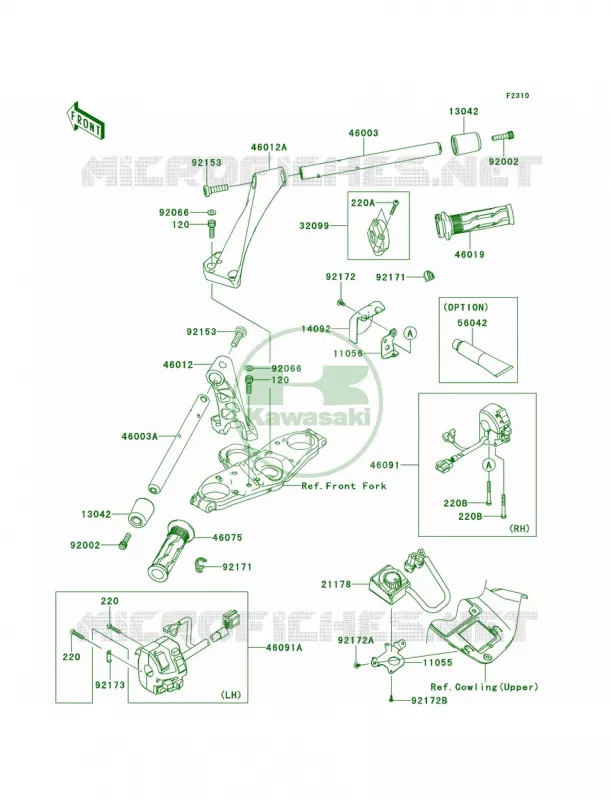 Handlebar Kawasaki MOTOS 1400 2014 Concours 14 ABS  ZG1400CEF