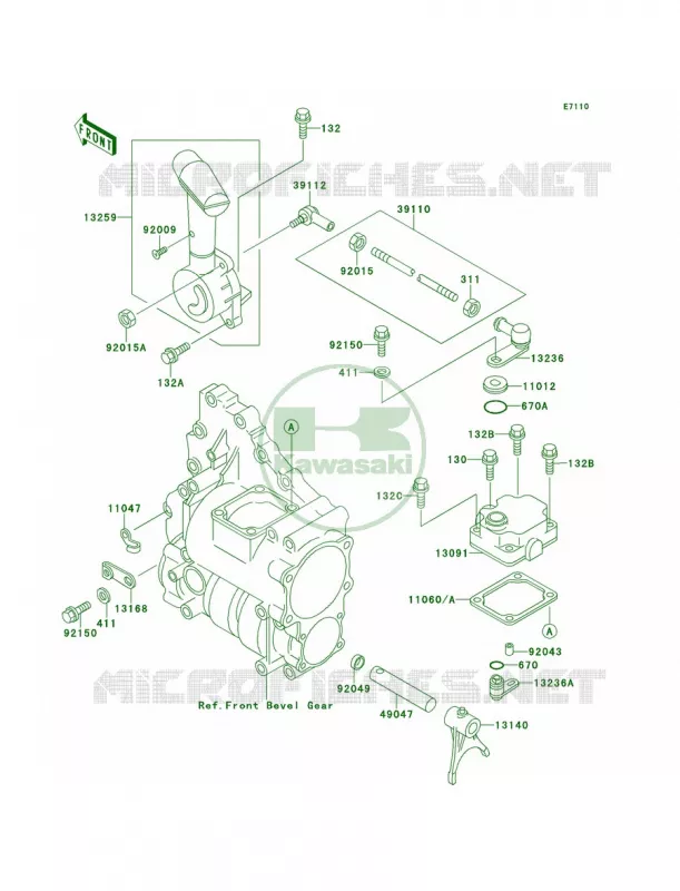 Control Kawasaki QUAD 300 1995 Bayou 300 4X4  KLF300-C7