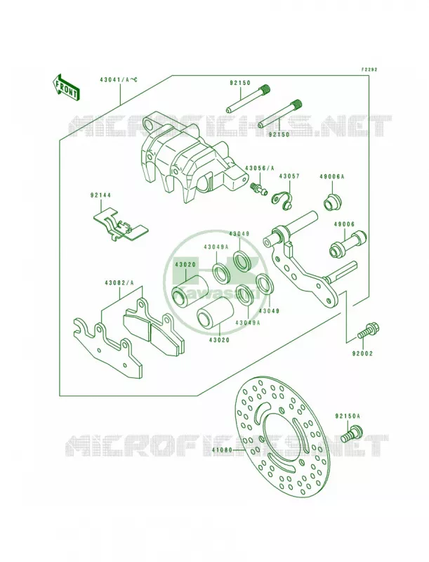 Front Brake Kawasaki QUAD 400 1995 Bayou 400 4X4  KLF400-B3