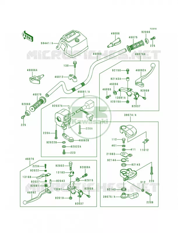 Handlebar Kawasaki QUAD 220 1994 Bayou 220  KLF220-A7