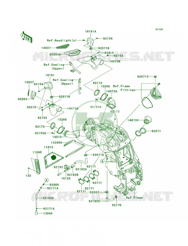 Air Cleaner Kawasaki MOTOS 1400 2013 Concours 14 ABS  ZG1400CDF