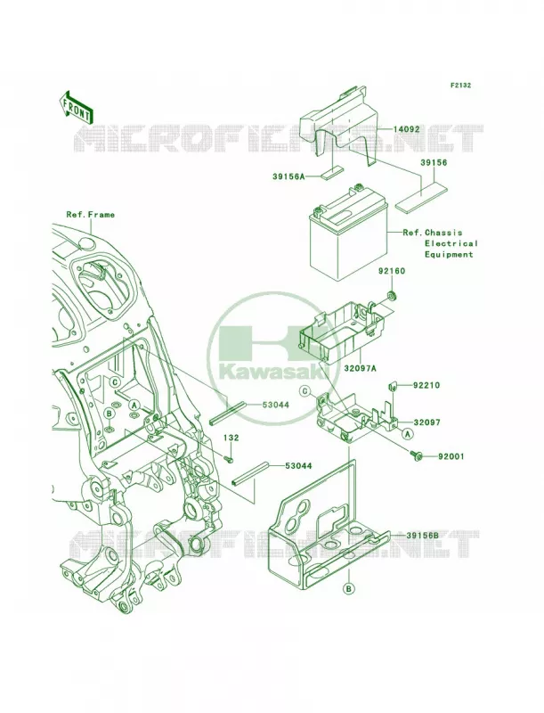 Battery Case Kawasaki MOTOS 1400 2013 Concours 14 ABS  ZG1400CDF