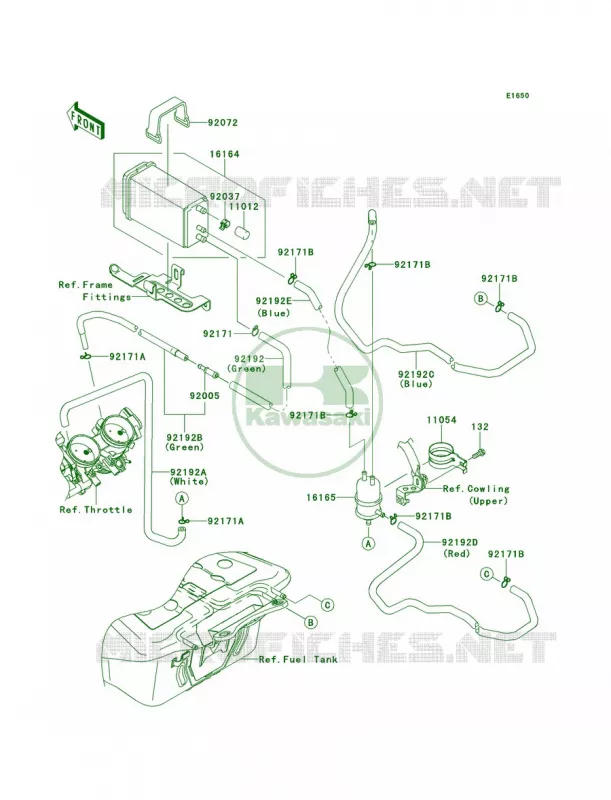 Fuel Evaporative SystemCA Kawasaki MOTOS 1400 2013 Concours 14 ABS  ZG1400CDF