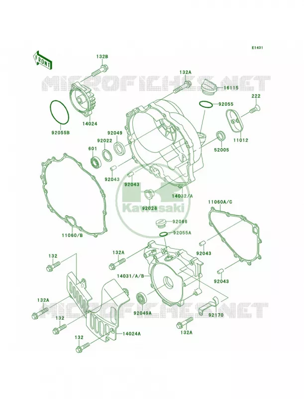 Engine Covers Kawasaki QUAD 300 1994 Bayou 300 4X4  KLF300-C6