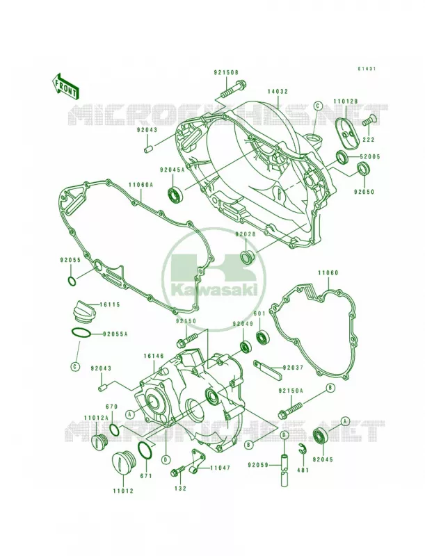 Engine Covers Kawasaki QUAD 400 1994 Bayou 400 4X4  KLF400-B2