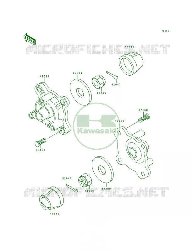 Front Hub Kawasaki QUAD 400 1993 Bayou 400 4X4  KLF400-B1