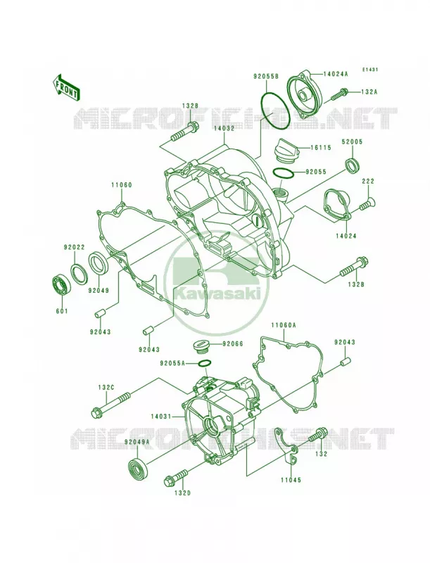 Engine Covers Kawasaki QUAD 220 1992 Bayou 220  KLF220-A5