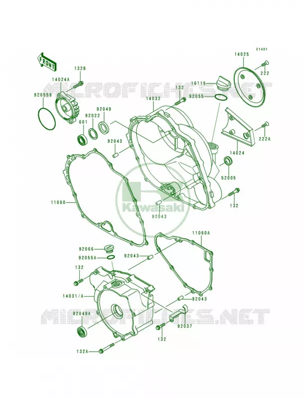Engine Covers Kawasaki QUAD 300 1992 Bayou 300  KLF300-B5