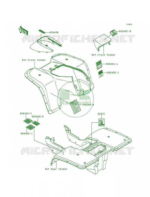 Labels Kawasaki QUAD 300 1992 Bayou 300  KLF300-B5