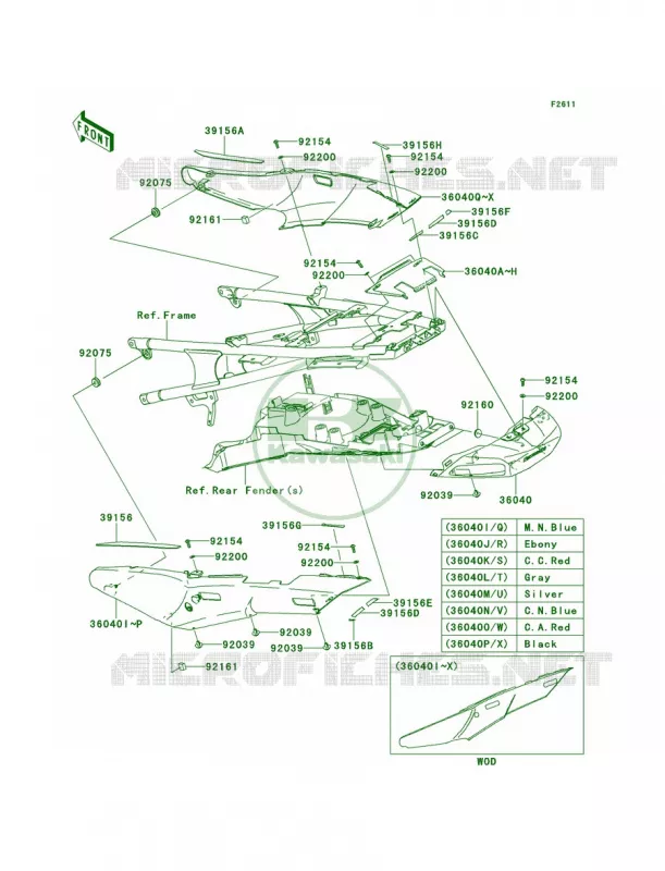 Side Covers Kawasaki MOTOS 1400 2012 Concours 14 ABS  ZG1400CCF