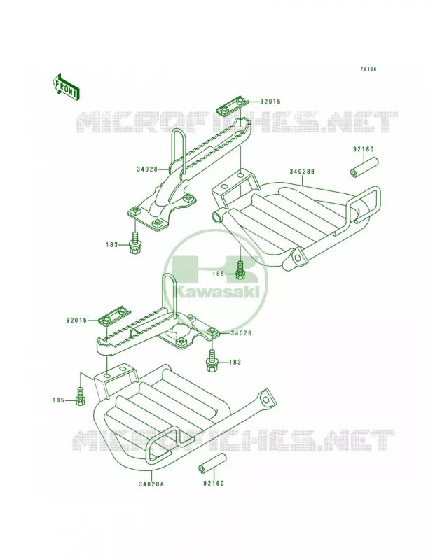 Footrests Kawasaki QUAD 300 1990 Bayou 300 4X4  KLF300-C2