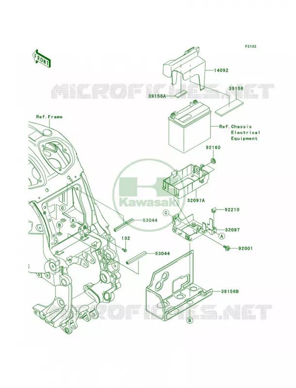 Battery Case Kawasaki MOTOS 1400 2011 Concours 14 ABS  ZG1400CBF