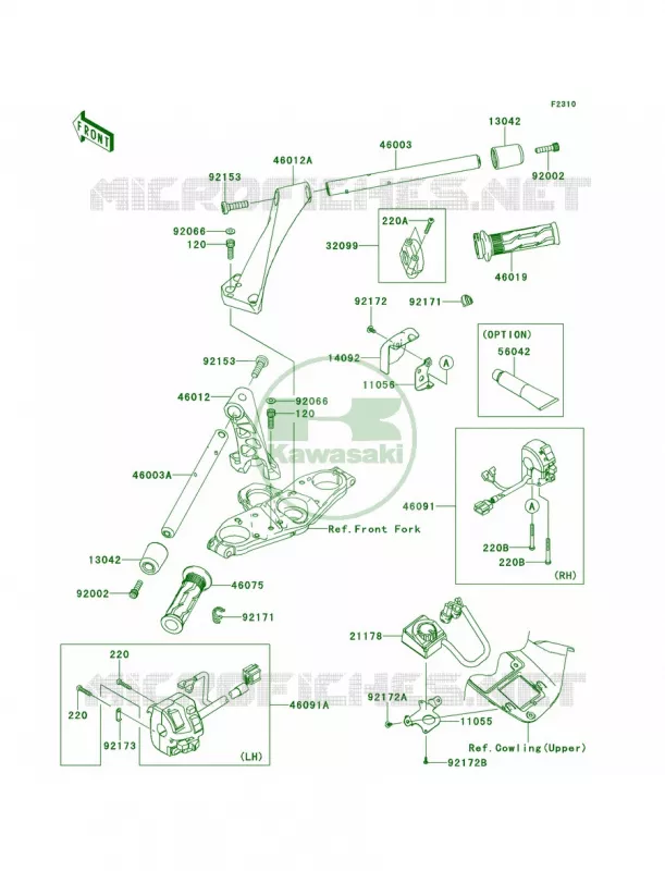 Handlebar Kawasaki MOTOS 1400 2011 Concours 14 ABS  ZG1400CBF
