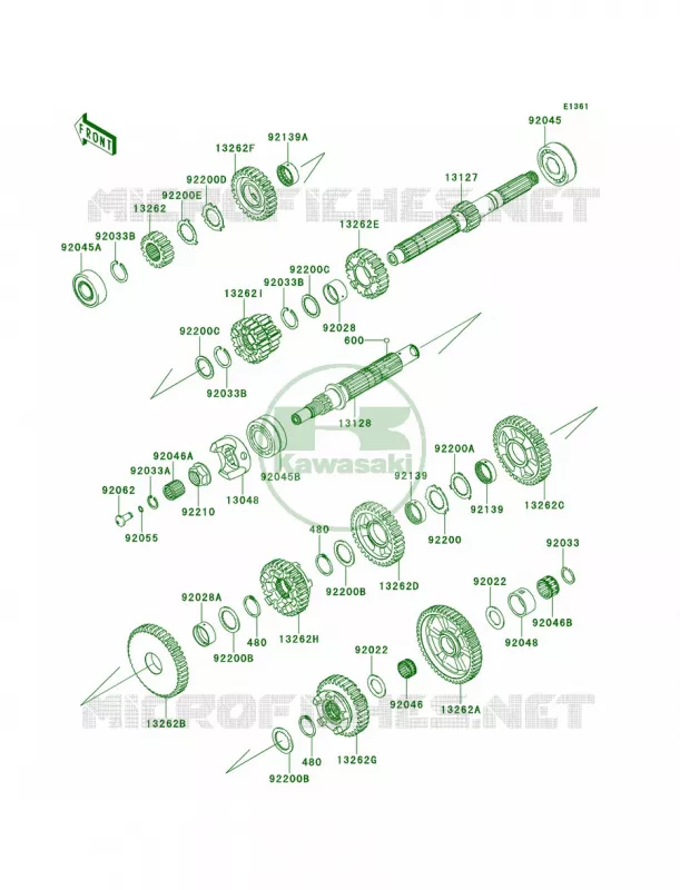 Transmission Kawasaki MOTOS 1400 2011 Concours 14 ABS  ZG1400CBF