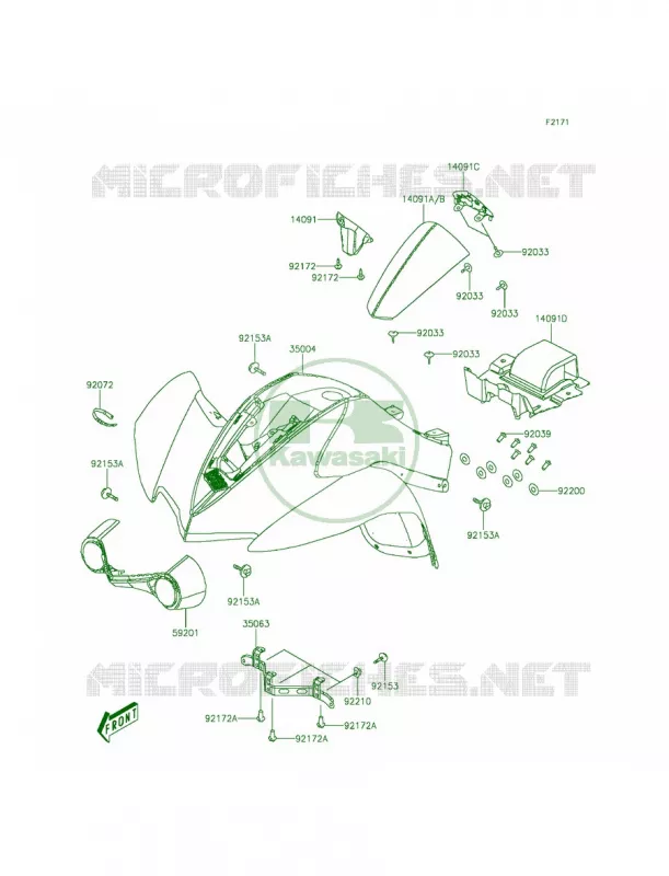 Front Fenders Kawasaki QUAD 90 2015 KFX90  KSF90AFF