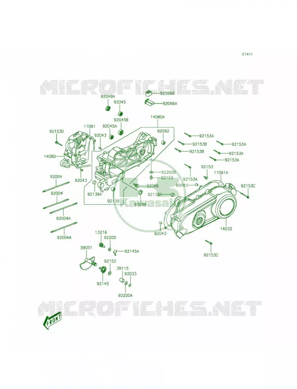 Crankcase Kawasaki QUAD 50 2014 KFX50  KSF50BEF
