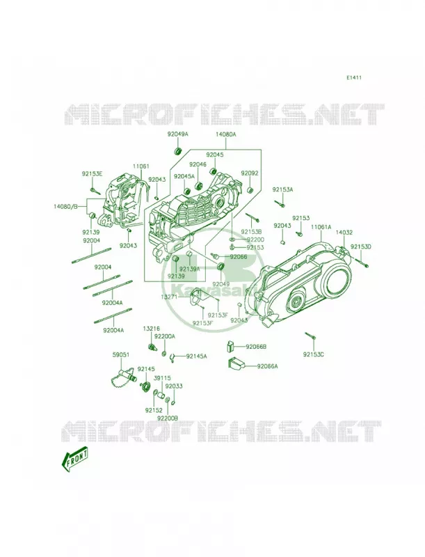 Crankcase Kawasaki QUAD 90 2014 KFX90  KSF90AEF