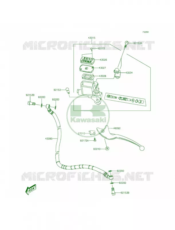 Front Master Cylinder Kawasaki QUAD 90 2014 KFX90  KSF90AEF